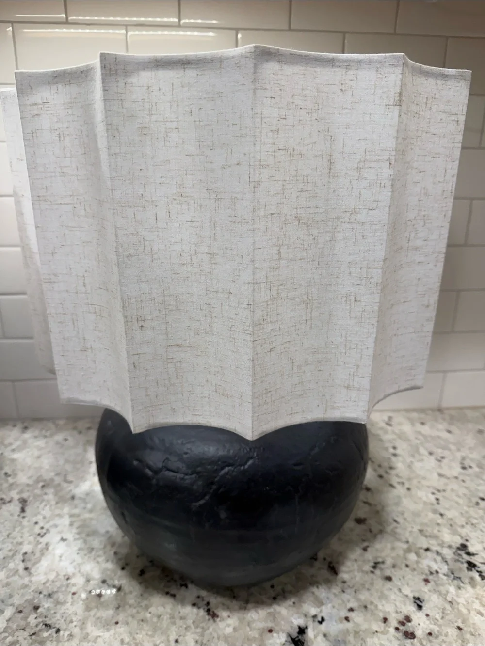 Hearth & Hand Oversized Black Ceramic Lantern Lamp with Fluted Shade - NWT